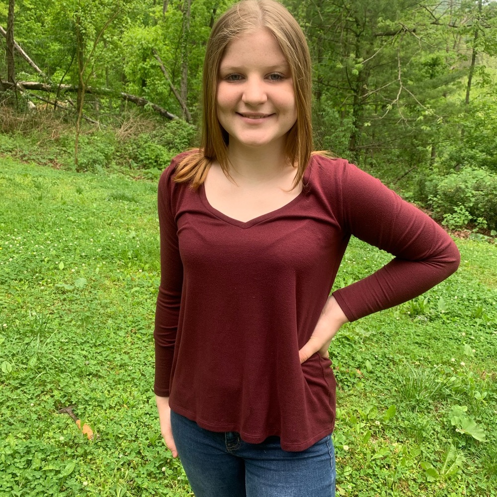 Maroon long-sleeve